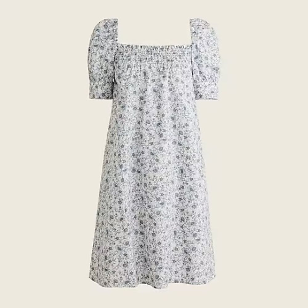 NWT J.Crew Cotton poplin shift dress in floral vines